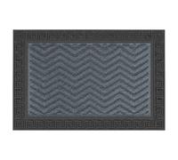 Relaxdays Tapis d'entrée en polypropylène, Zigzag, Gris | résistant aux intempéries, antidérapant, intérieur/extérieur
