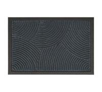 Relaxdays Tapis d'entrée polypropylène Motif ondulé, Tout-Temps, Gris | antidérapant, intérieur/extérieur