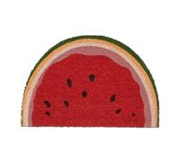 Relaxdays Tapis en Coco, Semi-Circulaire, pastèque, HxL: 60x40 cm, intérieur & extérieur, antidérapant, Multicolore