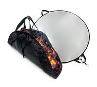 Relaxdays Tapis Ignifuge, Rond, pour Barbecue & brasero, Noir/Argent | Ø 60 cm, protection du sol, 5 couches