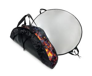 Relaxdays Tapis Ignifuge, Rond, pour Barbecue & brasero, Noir/Argent | Ø 60 cm, protection du sol, 5 couches