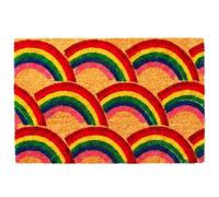 Relaxdays Tapis paillasson Coco 60x40 cm, Arc-en-Ciel, Multicolore
