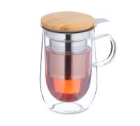 Relaxdays Tasse de thé avec couvercle et infuseur