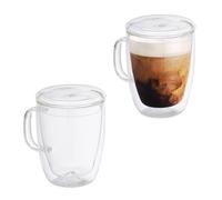 Relaxdays Tasses à café double paroi lot de 2