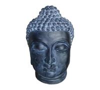 Relaxdays Tête de Bouddha, HxLxP 55x36x32 cm, déco Zen Salon & Jardin, résistante intempéries & Gel, Anthracite