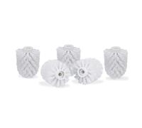 Relaxdays Tête de rechange brosse WC – Lot de 5, fil 9,5 mm, Ø 7×9 cm, blanc