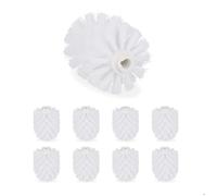 Relaxdays Tête de rechange brosse WC, lot de 9, filetage intérieur 12 mm, Diamètre 8 cm, tête brosse toilettes, blanc