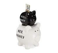 Relaxdays Tirelire cochon His & Her Money
