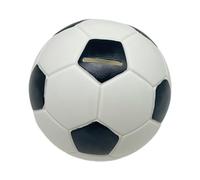 Relaxdays, Tirelire prenant la forme d'un ballon de foot, robuste, idée cadeau, diamètre : 15 cm, noir et blanc