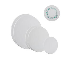Relaxdays toiles à peindre rondes, lot de 6, toiles de peinture, 3 tailles, pour aquarelle et acrylique, blanches