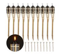 Relaxdays Torche de jardin bambou lot de 10