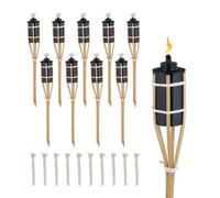 Relaxdays Torche de jardin en bambou en lot de 10