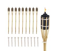 Relaxdays Torche de jardin en bambou en lot de 10