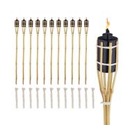 Relaxdays Torche de jardin en bambou en lot de 12