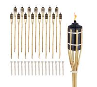 Relaxdays Torche de jardin en bambou en lot de 16