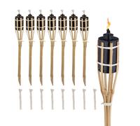 Relaxdays Torche de jardin en bambou en lot de 8