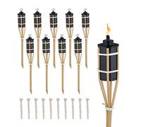 Relaxdays Torche de jardin en bambou en lot de 10