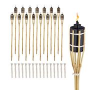 Relaxdays Torche de jardin en bambou en lot de 16