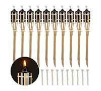 Relaxdays Torche de jardin bambou lot de 10