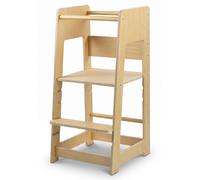 Relaxdays Tour d'apprentissage, hauteur réglable, dispositif anti-basculement, H x l x P : 90 x 44 x 44 cm, tour de cuisine, support pour tout-petits, couleur naturelle