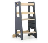 Relaxdays Tour d'apprentissage réglable – Anti-basculement, Anthracite/Naturel
