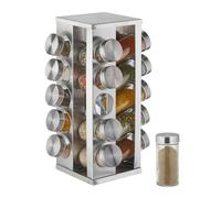 Relaxdays Tourniquet à épices carré avec 20 pots