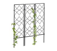 Relaxdays Treillis de jardin métal en lot de 3