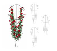 Relaxdays Treillis en métal, Support Plantes grimpantes, Lot de 4, 100 x 40 x 0,5 cm, Noir