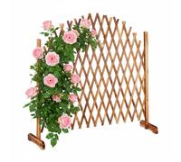 Relaxdays Treillis extensible en bois