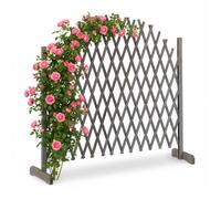 Relaxdays Treillis extensible en bois