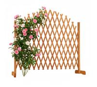 Relaxdays Treillis jardin en bois extensible, Clôture grillage pliable plante grimpante bordure balcon terrasse