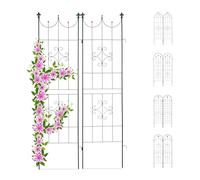 Relaxdays Treillis Jardin Fer Set de 2 clôture Plante grimpante Grille Fleurs Arceau Rosier 180 x 50 cm C, Vert foncé