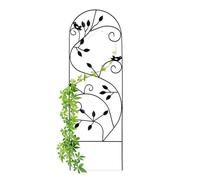 Relaxdays Treillis jardin oiseaux fer, Clôture plante grimpante Grille fleurs métal, Arceau rosier, 120 x 40 cm, noir