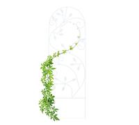 Relaxdays Treillis jardin oiseaux fer, Clôture plante grimpante Grille fleurs métal, Arceau rosier, 120 x 40 cm, blanc