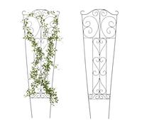 Relaxdays Treillis, Lot de 2, H x l : 115 x 38 cm, métal, Support Plantes grimpantes, Jardin, tuteur rosiers, Brun