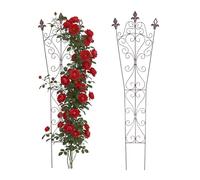 Relaxdays Treillis, Lot de 2, HxL 115x32 cm, Vintage, métal, Support Plantes grimpantes, Jardin, Pots, Marron