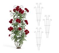 Relaxdays Treillis, Lot de 4, H x L: 82 x 31 cm, métal, Support pour Plantes grimpantes, Jardin et Pots, Noir