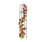 Relaxdays Trellis obélisque, 190 m de hauteur, Support pour plantes grimpantes, en métal, stable, tour pour rosier, noir