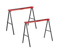 Relaxdays Tréteau de Travail, 2 pièces, Pliable, 100 kg, HxLxP : 78 x 100 x 49 cm, tréteau Polyvalent, Acier, Rouge/Noir