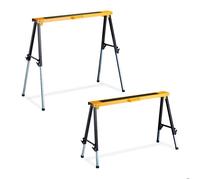 Relaxdays Tréteaux, lot de 2, HxLxP: 91,5x106x50 cm, hauteur réglable, supports pour le bricolage, poignées, orange