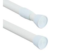 Relaxdays Tringle à Rideau Extensible, 66 - 110 cm, Barre de Serrage, sans perçage, Douche, fenêtre, Blanc