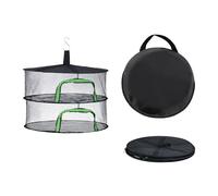 Relaxdays Trockennetz Pliable, séchoir à 2 Niveaux pour Herbes, Fruits, légumes, à Suspendre, Vert/Noir