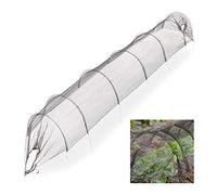 Relaxdays Tunnel de Jardin avec Filet, arceaux, Sardines, Longueur 3,3 m, protège des parasites, Fines Mailles, Noir