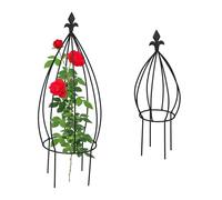 Relaxdays Tuteur à Plantes, décoratif et Pratique, lot Pratique de 2, métallique, Non Fixe, pour Plantes grimpante, Noir