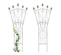Relaxdays Tuteur à Plantes, lot Pratique de 2, métal (Acier), Vintage, à Planter, H x L : 145 x 54 cm, Marron