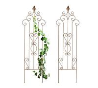 Relaxdays Tuteur à Plantes, Lot de 2, Treillis en métal, Support au Design Vintage, H x L : 116 x 35 cm, Marron