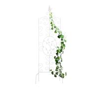 Relaxdays Tuteur à Plantes, métallique (Fer), Treillis au Design Vintage, à Planter, H x L : 122 x 34,5 cm, Blanc