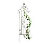 Relaxdays Tuteur à Plantes, Treillis en métal, Support au Design Vintage, H x L : 116 x 35 cm, Marron