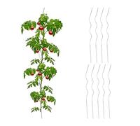 Relaxdays Tuteur à tomates en Lot de 10, Acier galvanisé, diamètre : 5 mm, Longueur : 90 cm, argenté