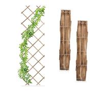 Relaxdays Tuteur à tomates en Lot de 3, Extensible, pour Plantes grimpantes, 180 x 60 cm, pour Jardin, Balcon, Marron